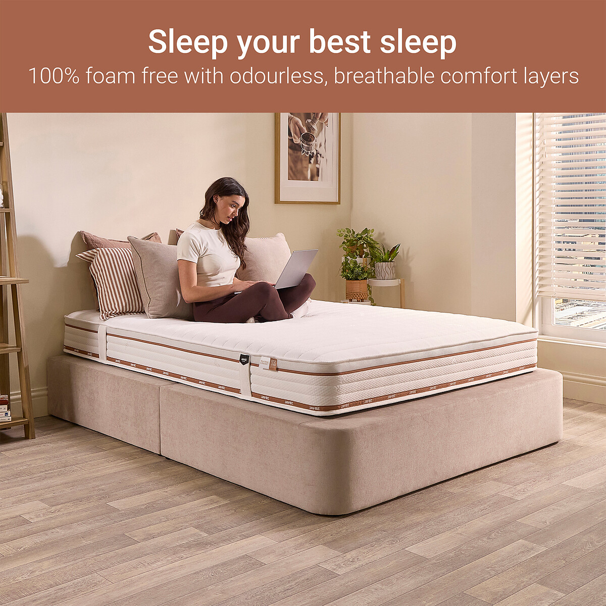 Jay-Be® Ryze 800 Pocket Sprung Mattress white/brown, JAY-BE