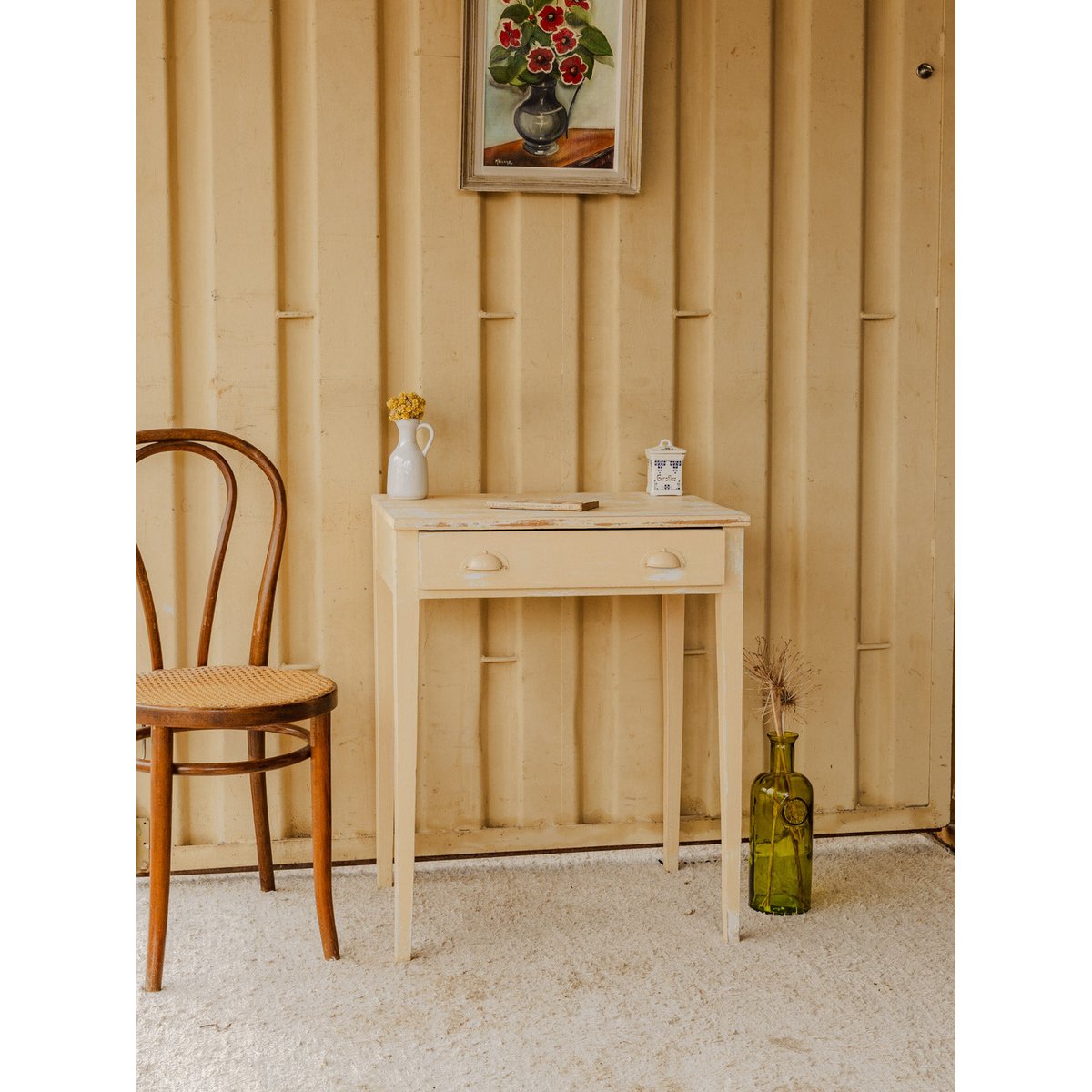 Console en bois beige Francine N°1577 - Bon état beige, DEBONGOUT