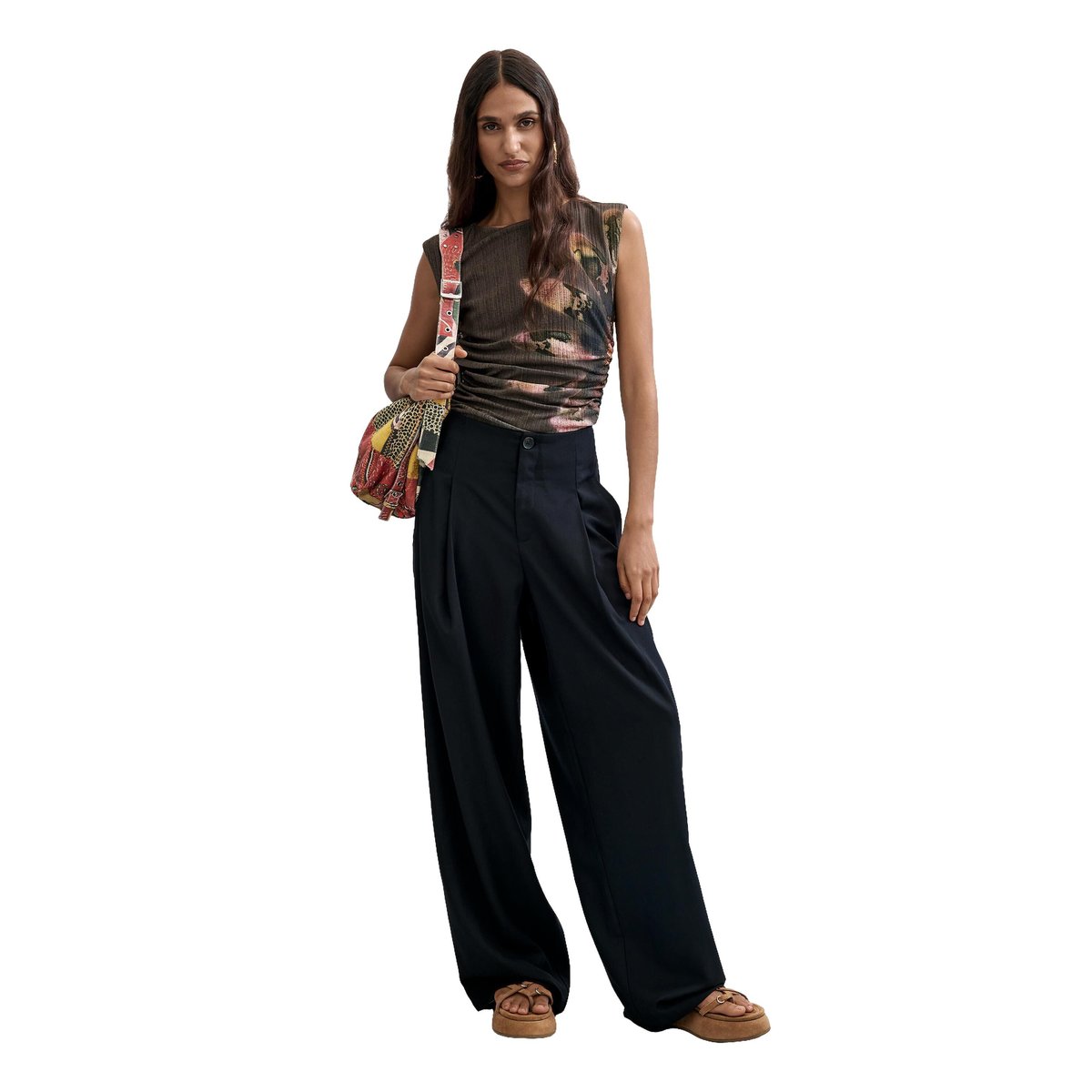 Pantalon long à pinces noir, DESIGUAL