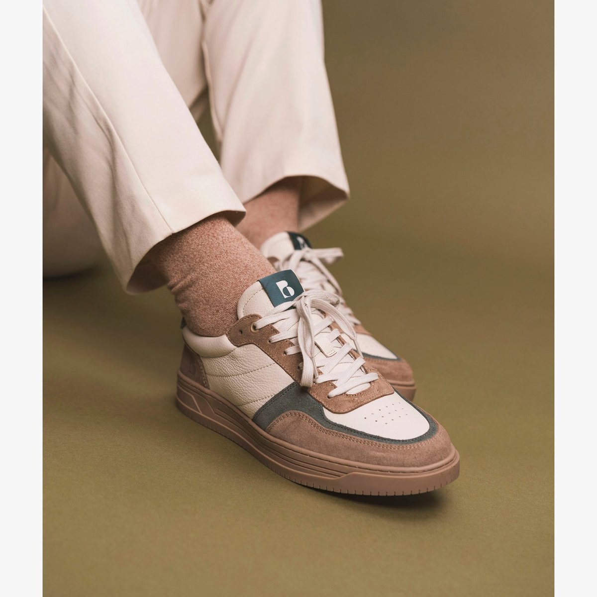 Basket en cuir MAEL beige, BOCAGE