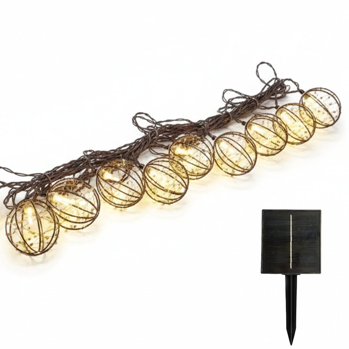 Guirlande Solaire RUSTY marron, LUMISKY