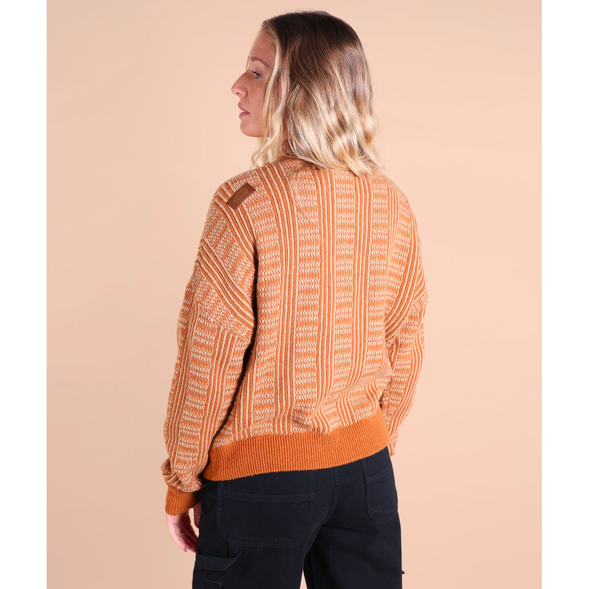 Pull turtleneck demi zippé TANNING spice brown, OXBOW