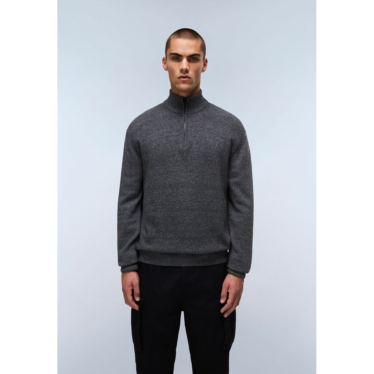 Pull col zippé Ordin gris foncé, NAPAPIJRI