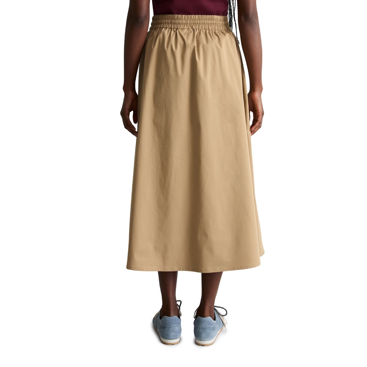 Jupe évasée en coton organique mélangé stretch beige, MARC O’POLO DENIM
