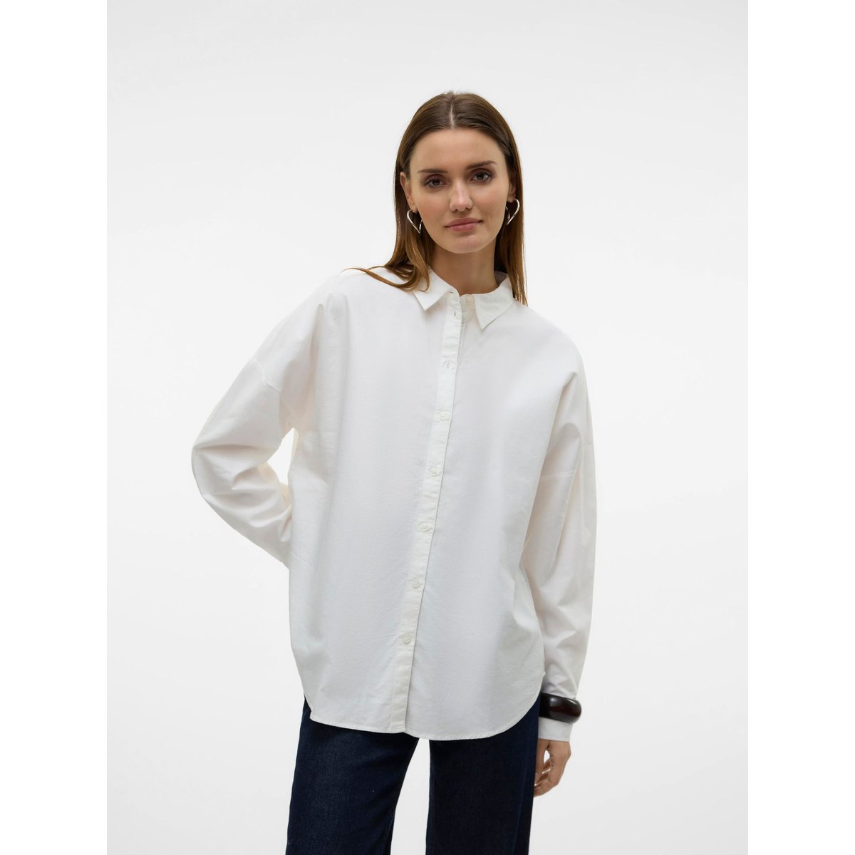 Chemise Oxford snow white, VERO MODA