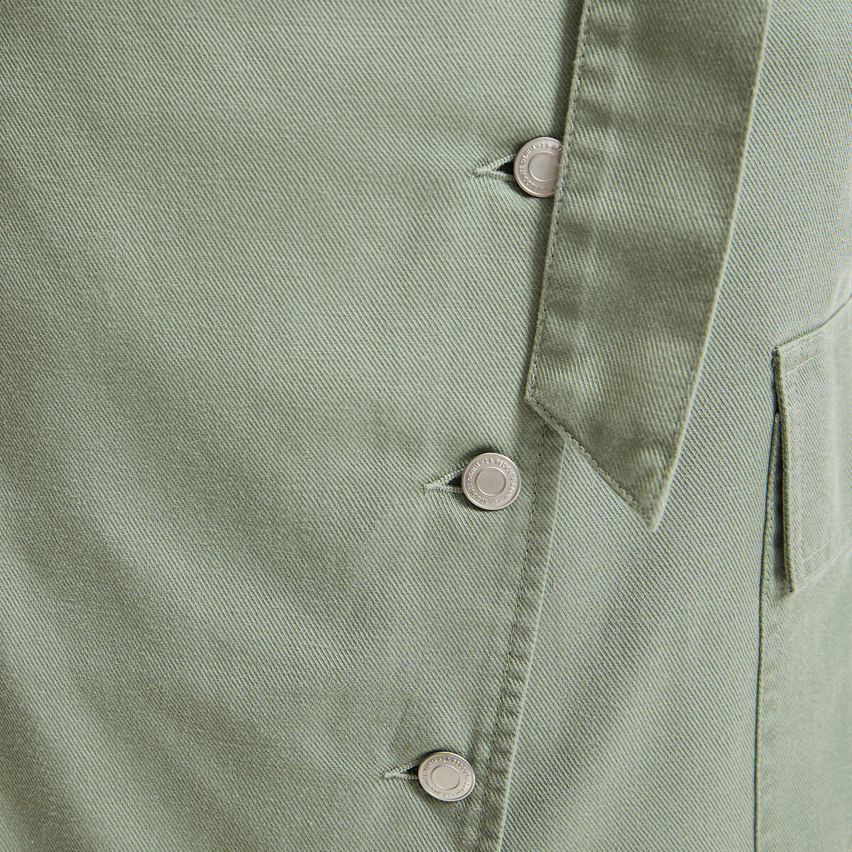 Jupe midi portefeuille en lyocell et coton vert kaki, LA REDOUTE COLLECTIONS