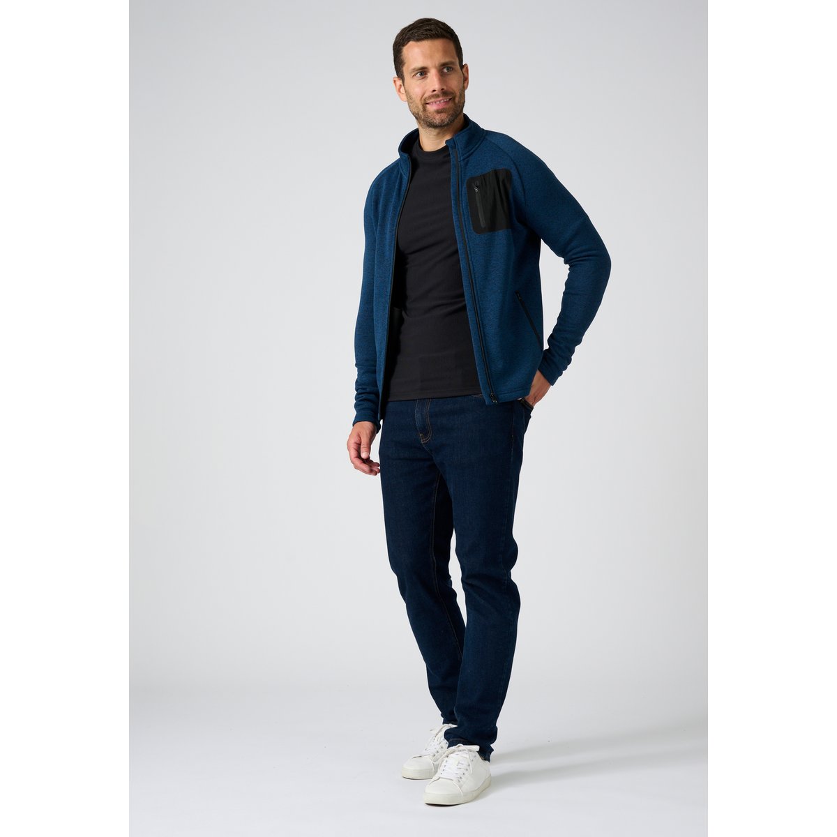 Veste Thermolactyl en maille polaire, bleu chine, DAMART SPORT