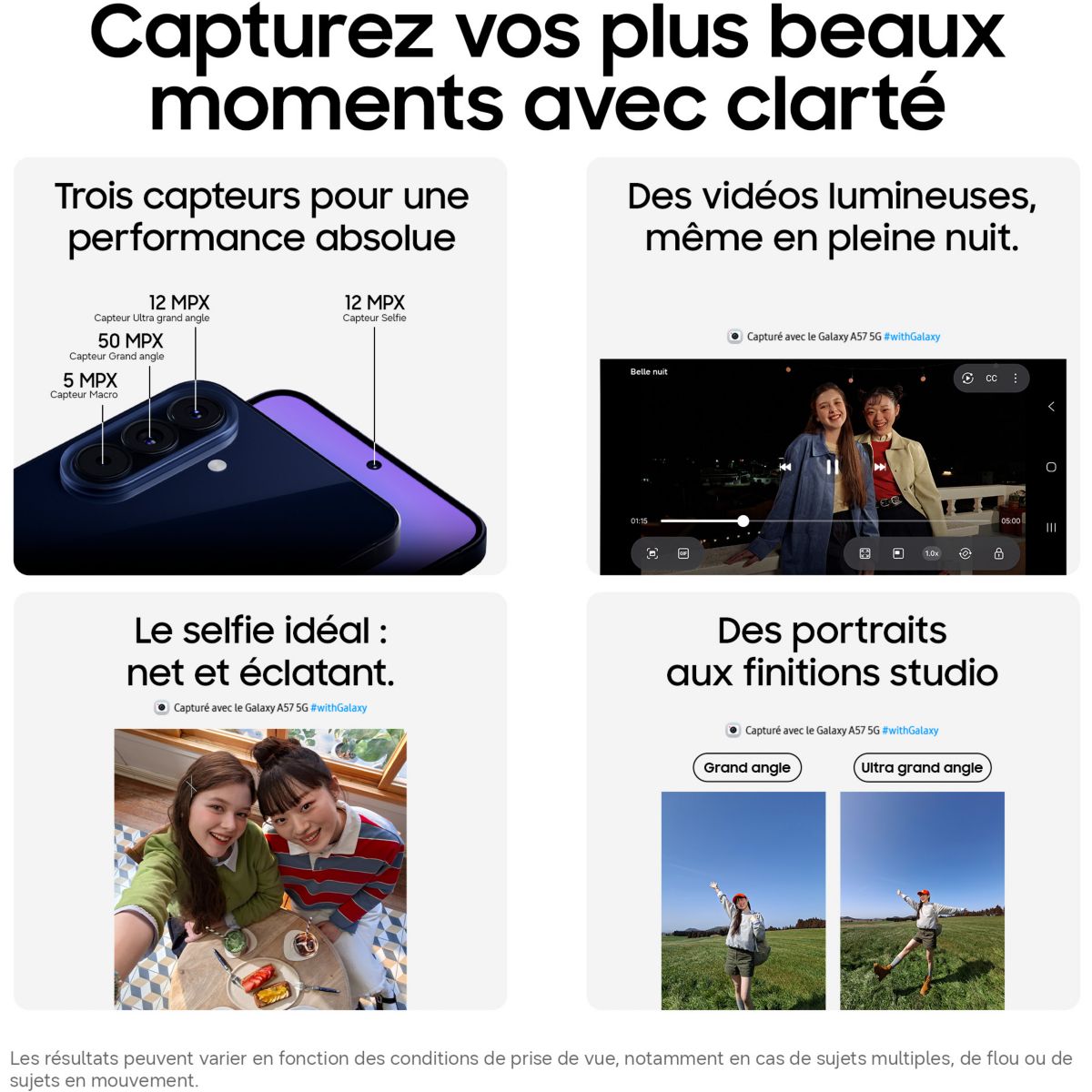 Smartphone Galaxy A57 5G 128Go Bleu clair couleur unique, SAMSUNG