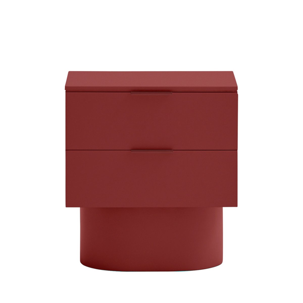 Table de chevet 2 tiroirs en bois- TOTEM rouge, TEULAT