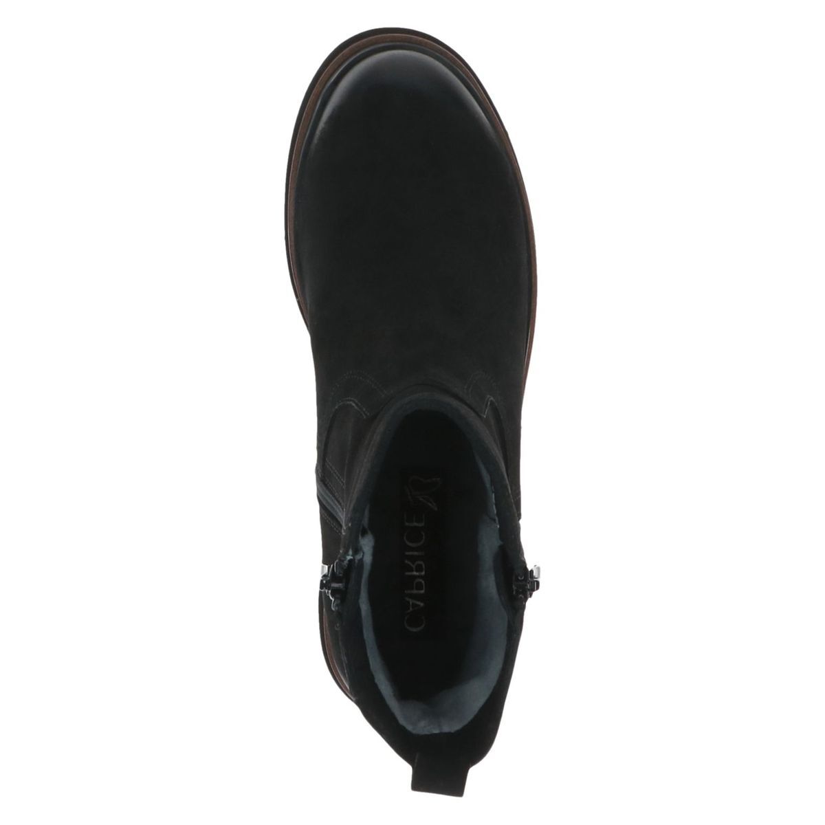 Bottine en cuir noir nubuck, CAPRICE