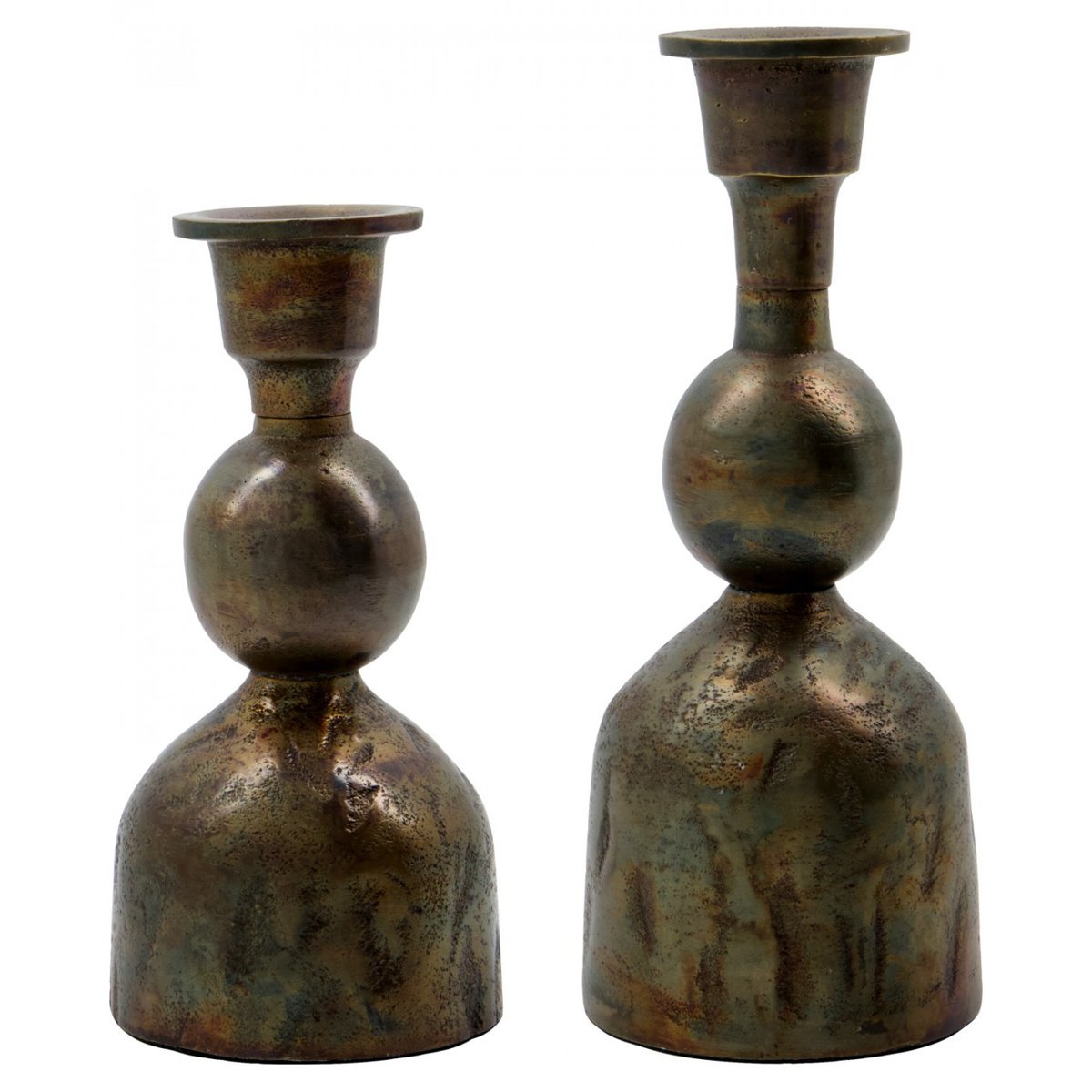 Lot de 2 bougeoirs Cast laiton antique, HOUSE DOCTOR