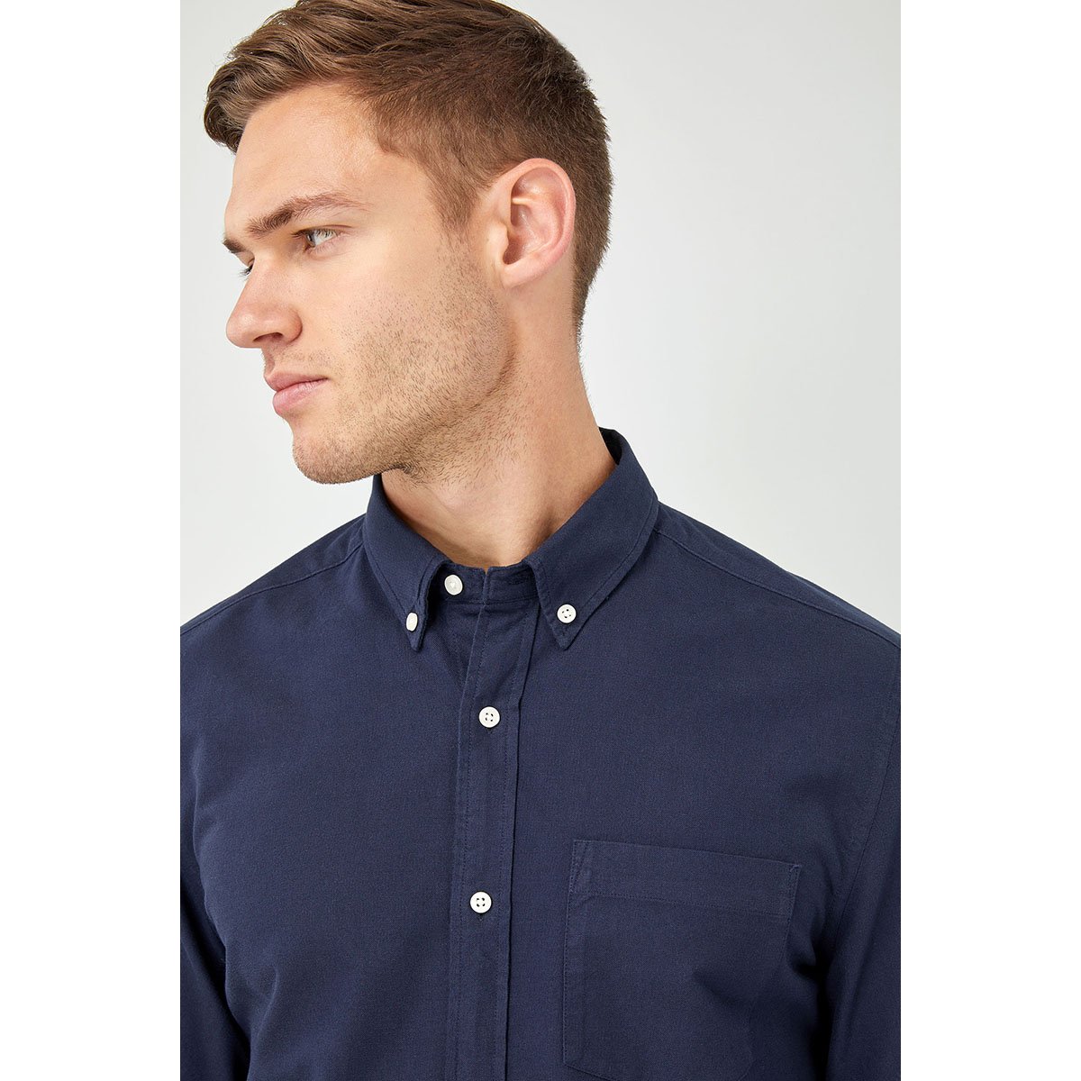 Chemise Oxford Aux Manches Longues marine, NEXT
