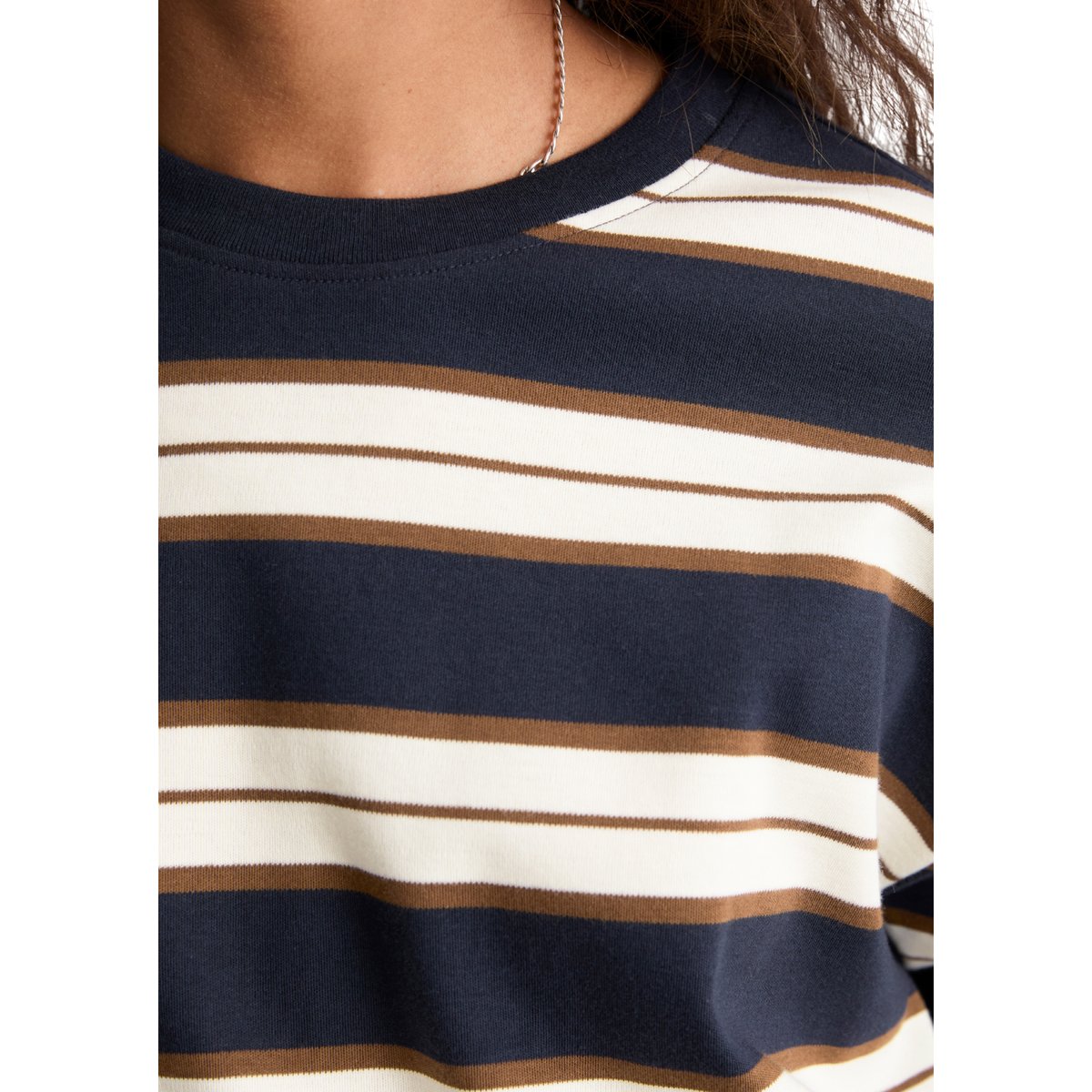 T-shirt à manches longues rayé, coupe décontractée en coton biologique bleu, MARC O’POLO DENIM