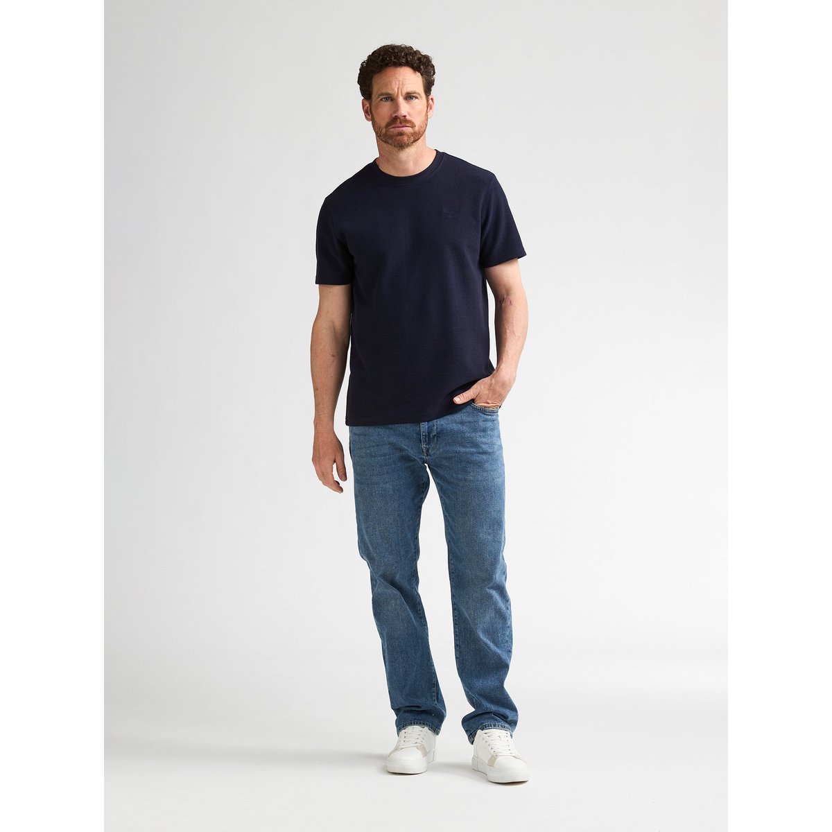 T-shirt en coton texturé yates bleu royal navy, PETROL INDUSTRIES