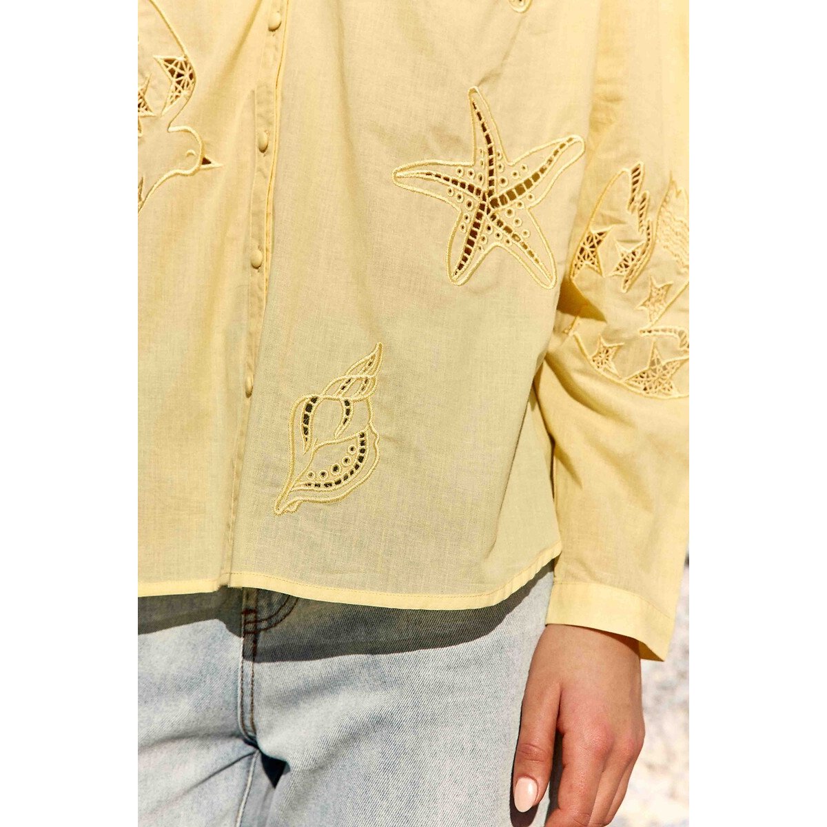 Blusa calada bordada, BOLIANE amarillo, LA PETITE ETOILE