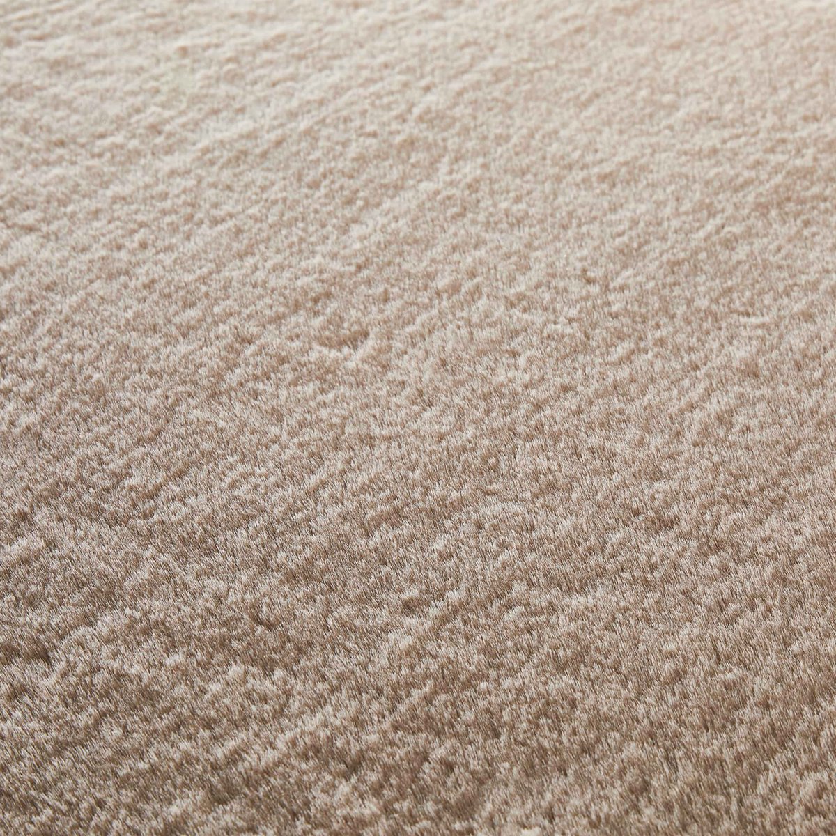 Tapis rectangulaire en polyester à poils longs, SNOW beige, OVIALA