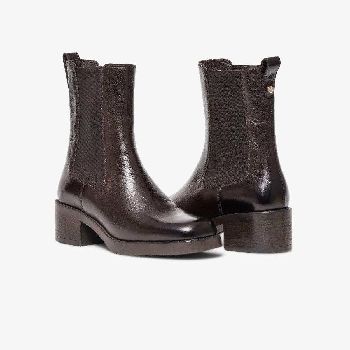 Boots À Talon en cuir MEDYS marron marron fonce, BOCAGE