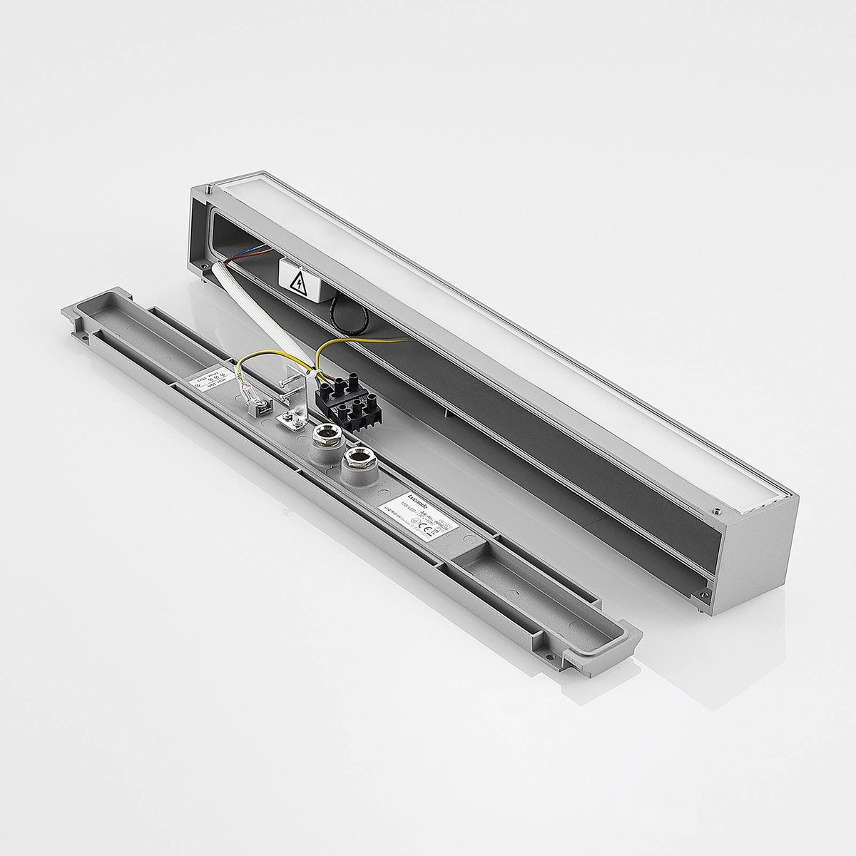 Applique extérieure en aluminium moderneLED argent, LUCANDE