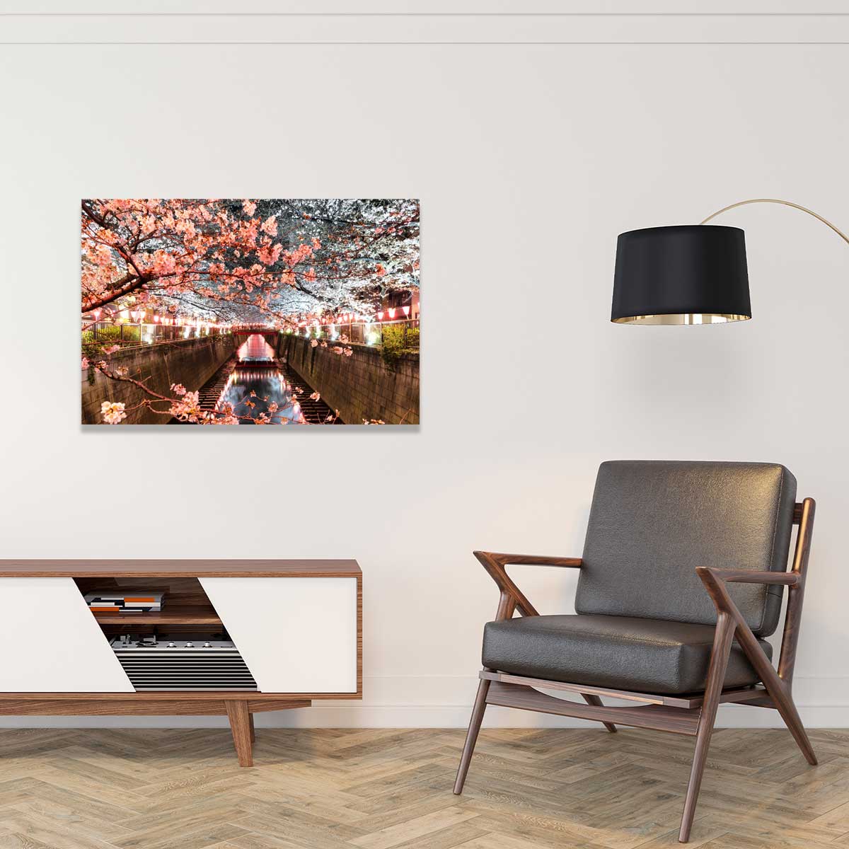 Tableau cerisiers et hanami à tokyo tableau alu dibond, HEXOA