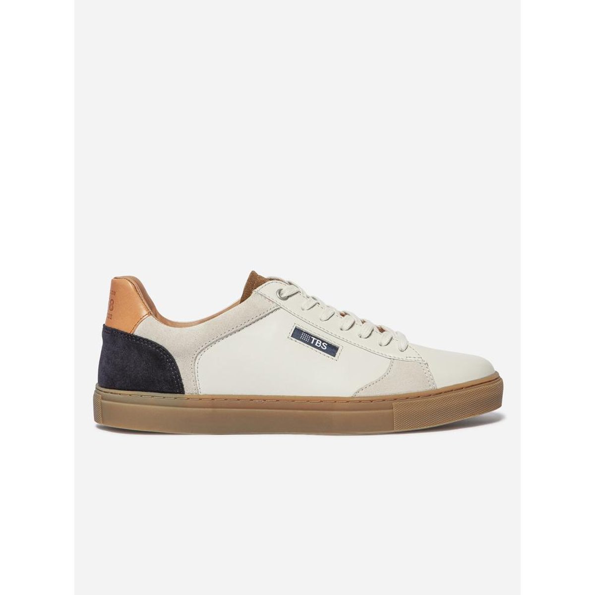 Baskets made in France MAUBERT off-white / navy / tabac, TBS