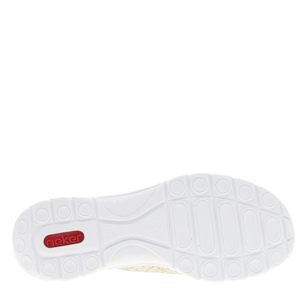 Sneakers beiges avec un talon plat muni d'une fermture slip-on beige, RIEKER