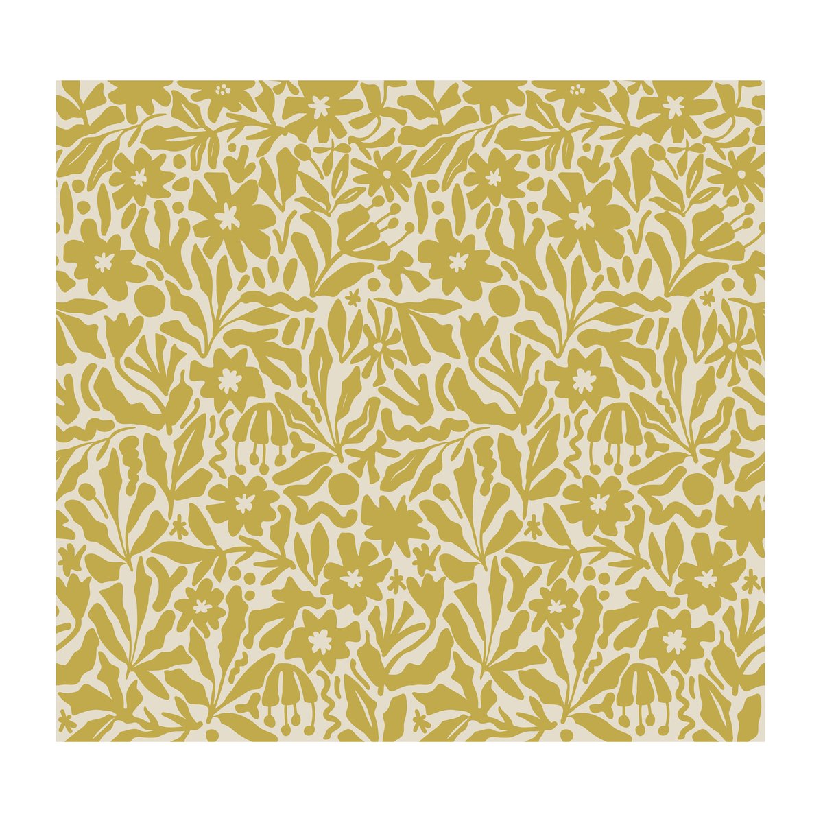 Papier peint panoramique Joy jaune ocré anisé, beige, ART FOR THE HOME