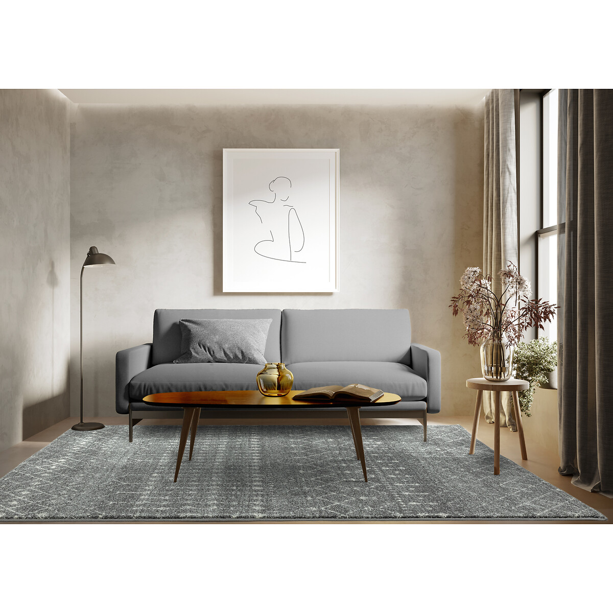 Nomadic Patterned Rug grey, ÉDITÉ