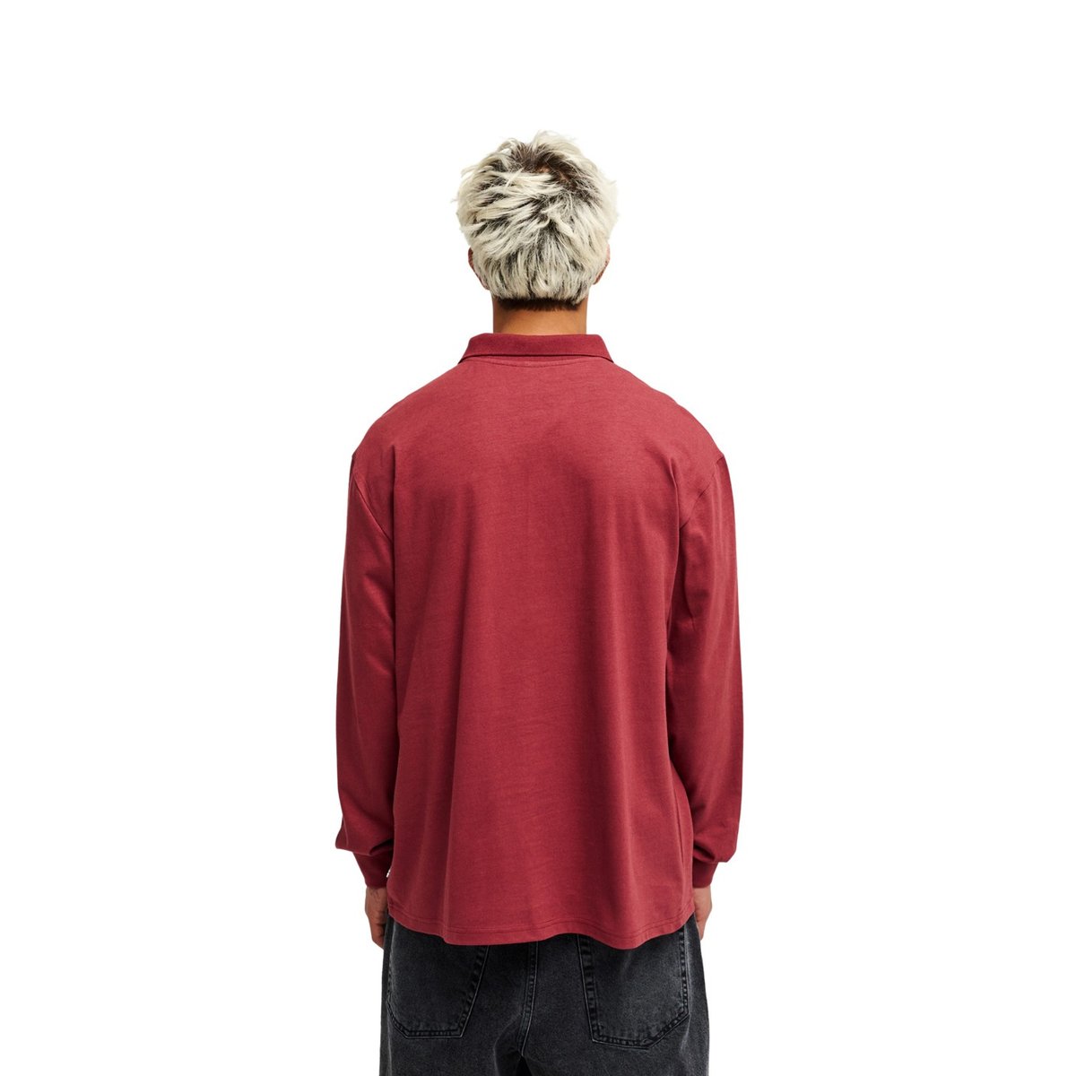 Polo manches longues BELEM HEAVY rouge oxblood red, QUIKSILVER