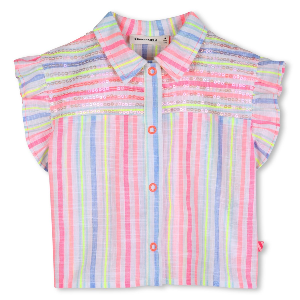 Chemise rayée manches volantées multico, BILLIEBLUSH