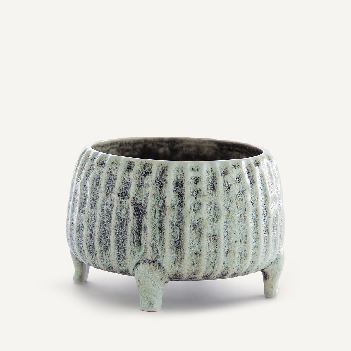 Cache-pot en céramique, H12,5 cm, Zira vert de gris, AM.PM