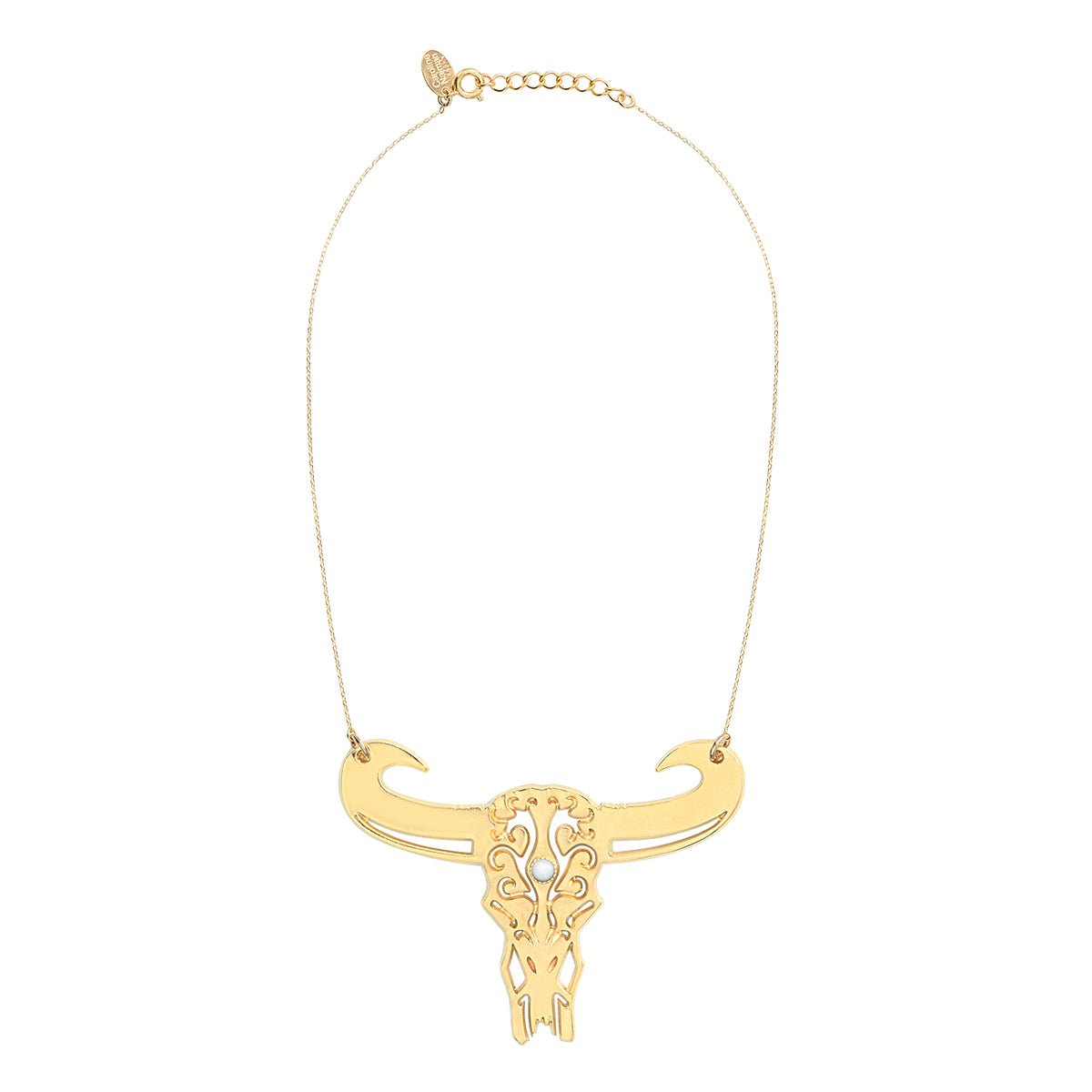 Collier tatoo buffle grand modele nacre blanche blanc, CAROLINE NAJMAN