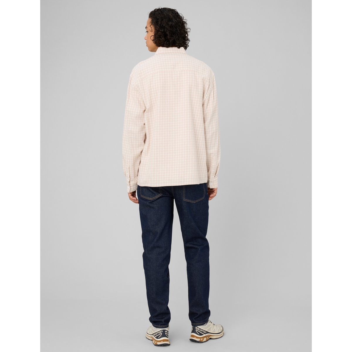 Chemise flanelle à carreaux rose pâle, BZB