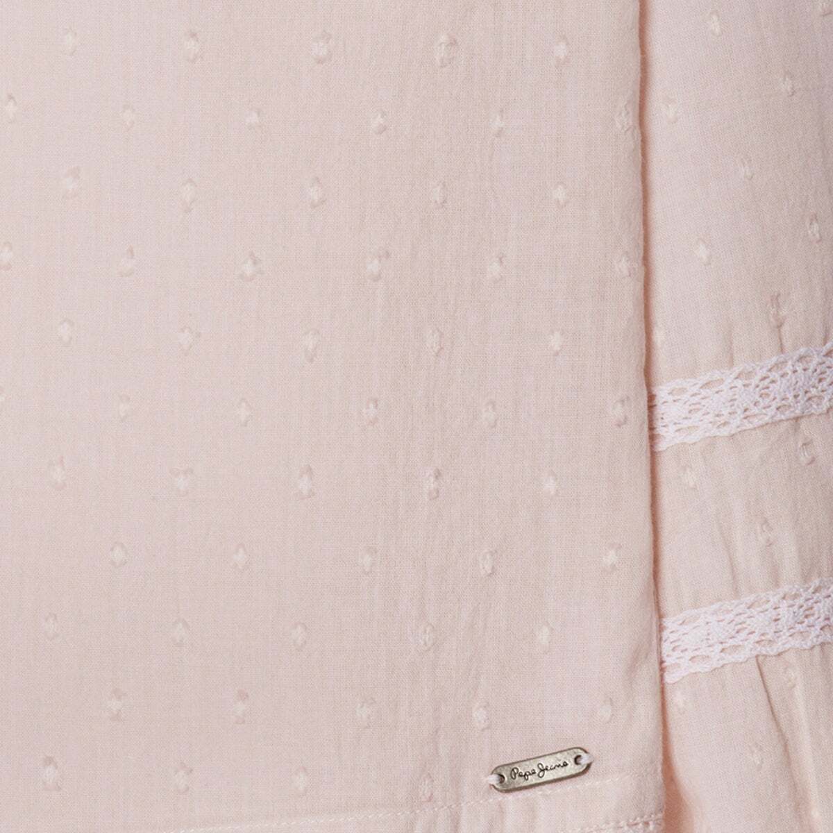 Blouse En Voile Avec Dentelles rose poudré, PEPE JEANS