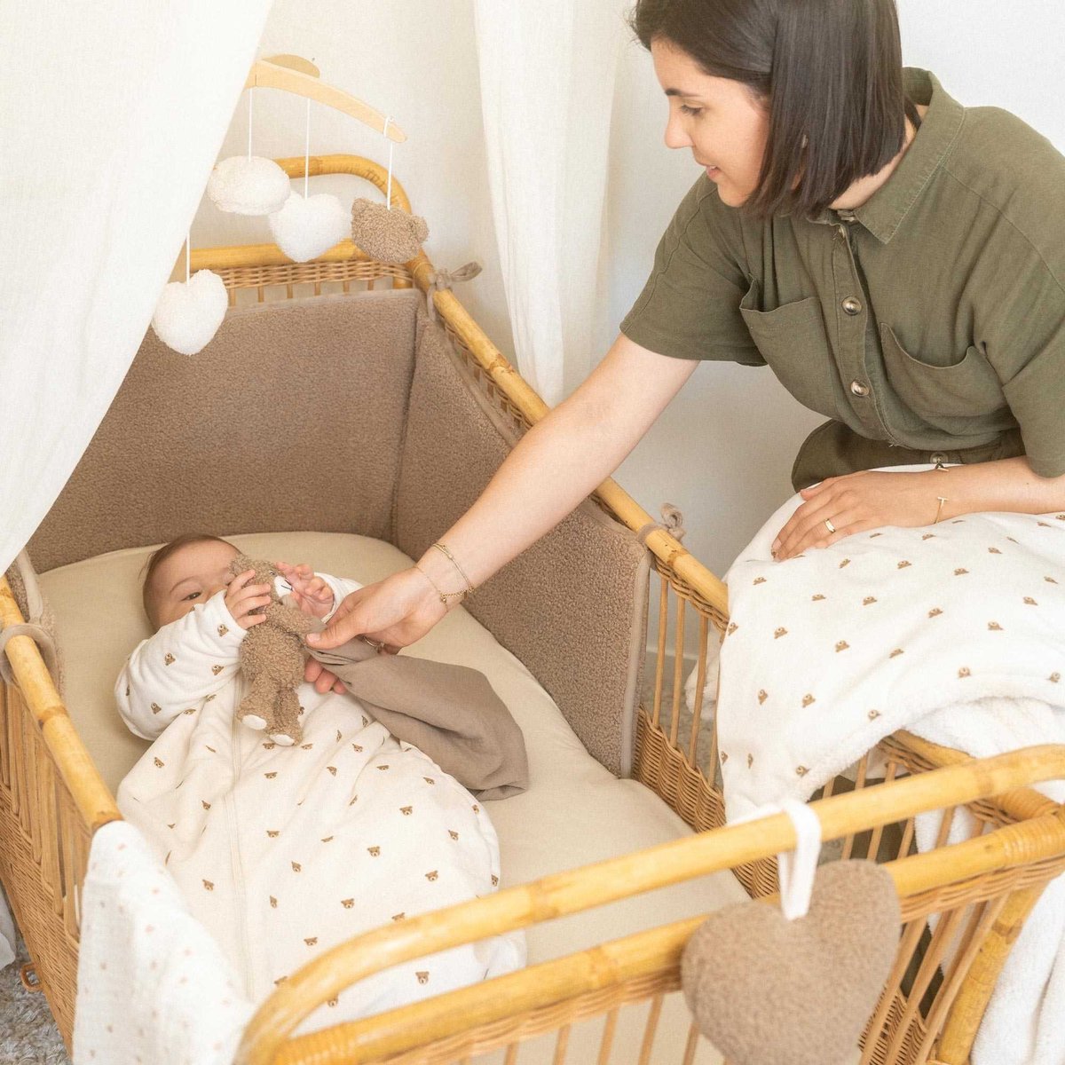 Couverture bébé réversible blanc, TROIS KILOS SEPT