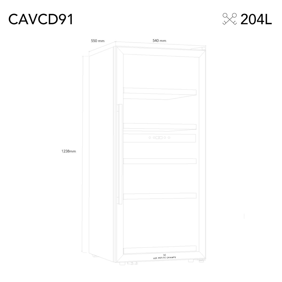 cave de conservation dual zone 91 bouteilles pose libre - cavcd91 noir, H.KOENIG