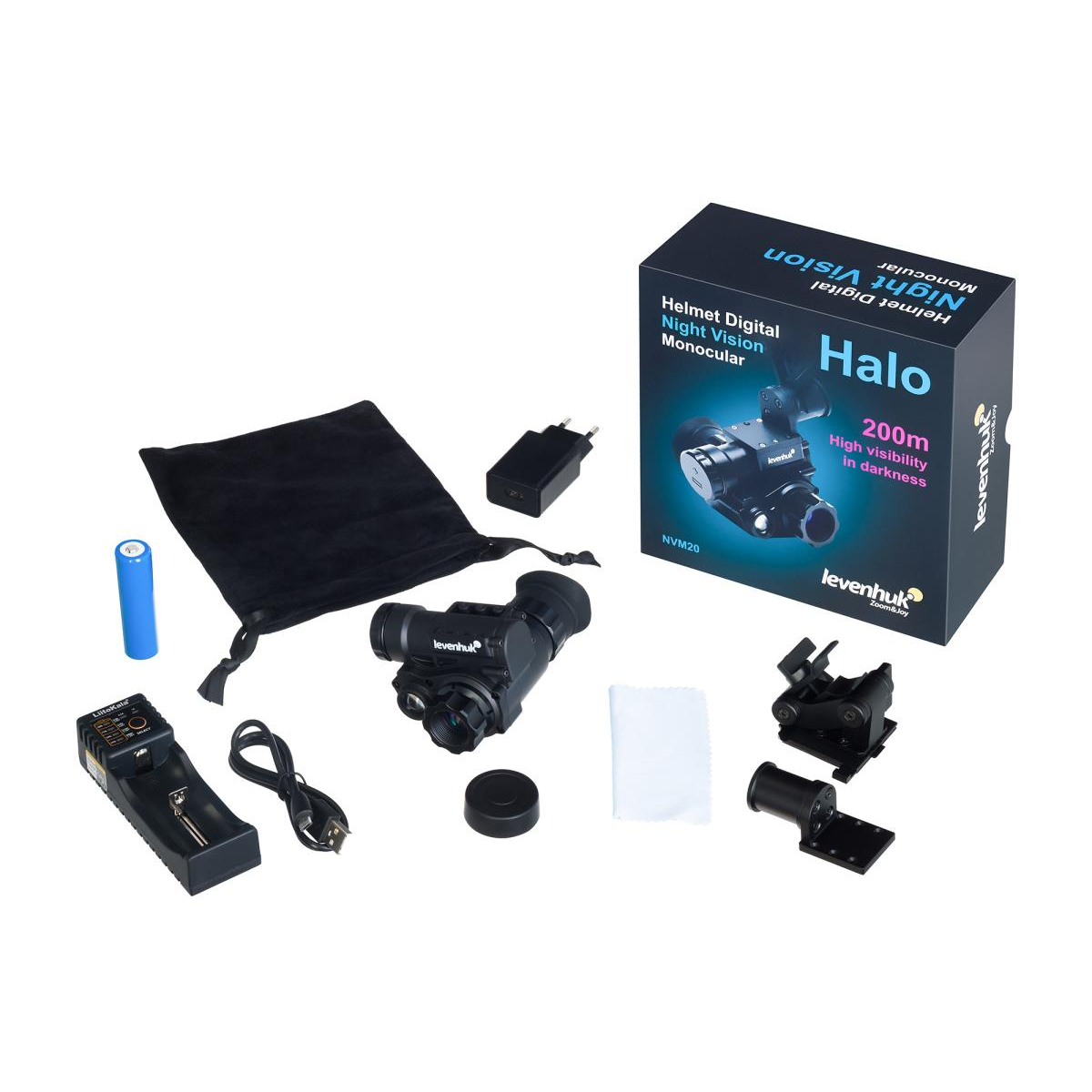 Monoculaire de vision nocturne numérique de casque Halo NVM20 couleur unique, LEVENHUK