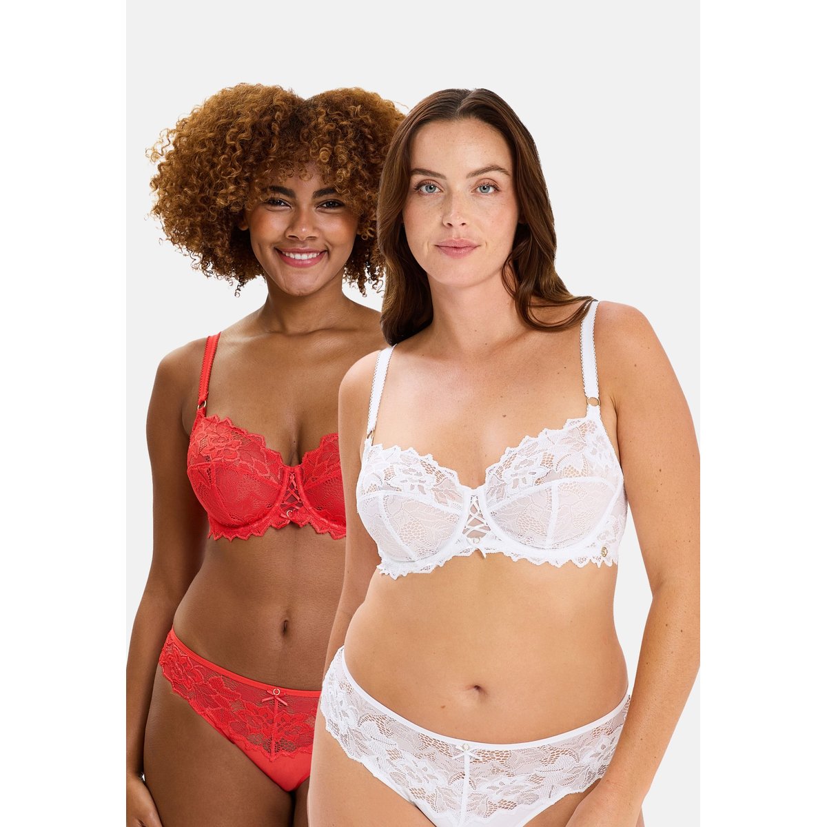 Lot de deux soutiens gorge ARUM PRIMA blanc&rouge, SANS COMPLEXE