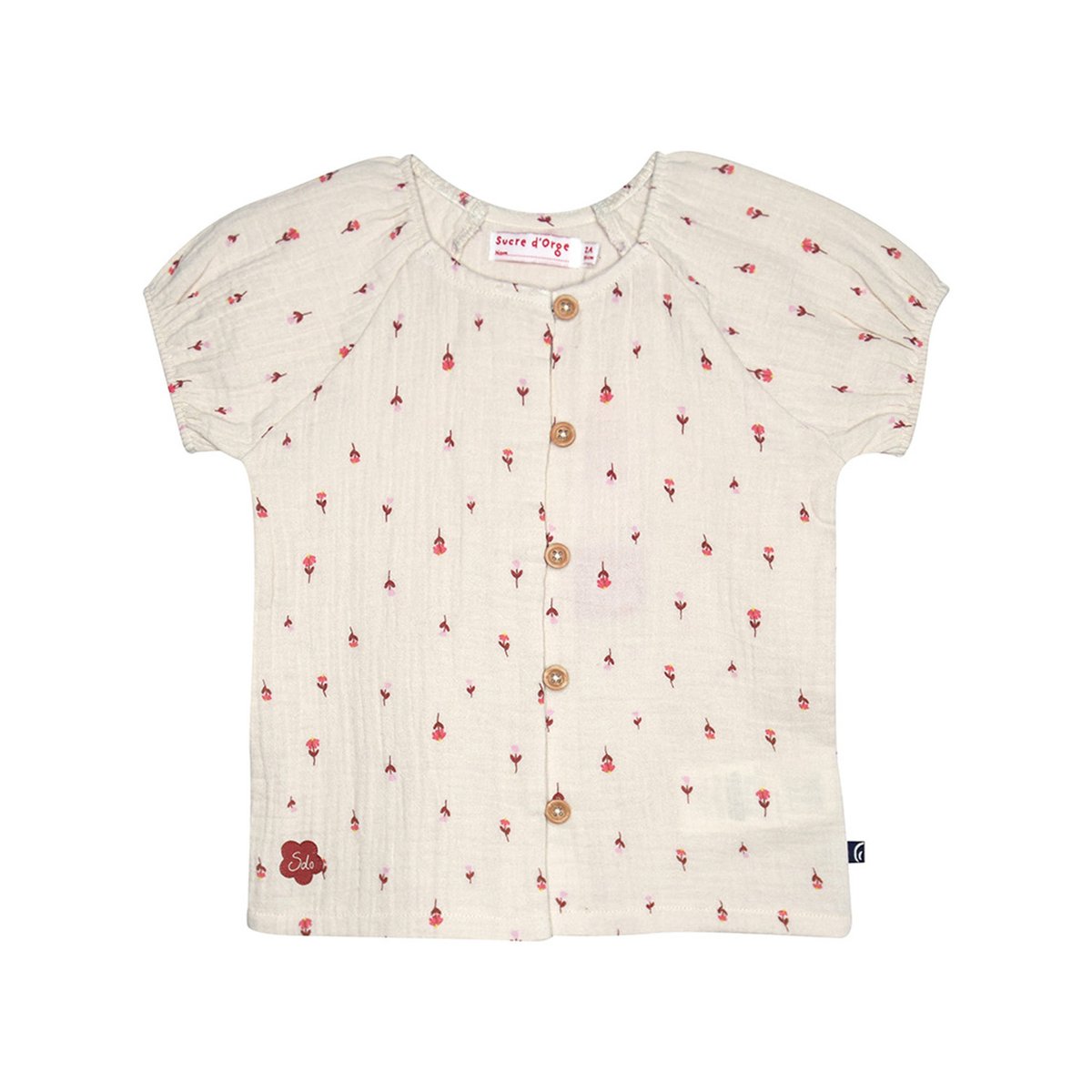 Chemise nicolina manches courtes enfant blanc, SUCRE D'ORGE