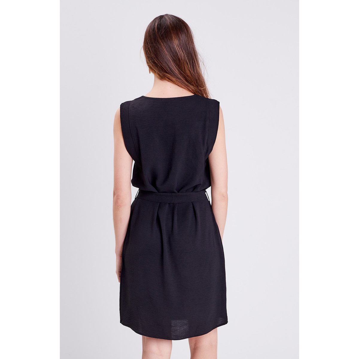 Robe droite ceinturée noir, BREAL
