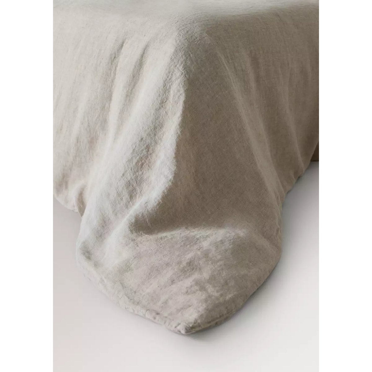 Housse de couette lin lavé lit 135/140 cm sable, MANGO HOME