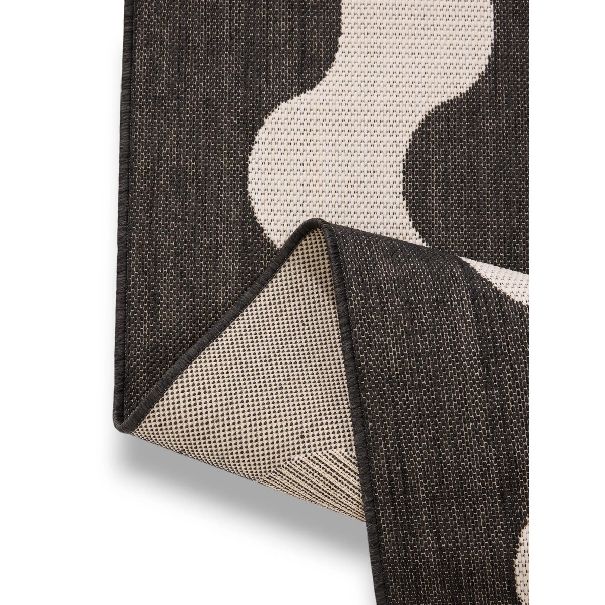 Tapis d'extérieur & intérieur METRO noir & blanc, BENUTA