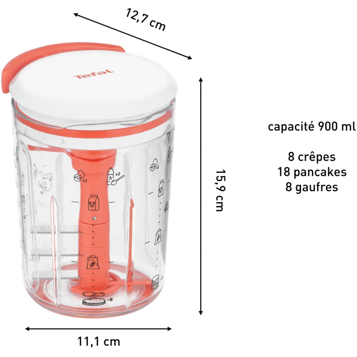 Shaker Crepes express multicolore, TEFAL