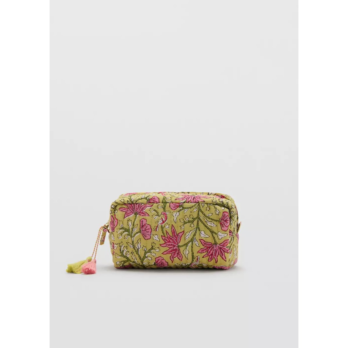 Sac cosmétique à fleurs vert, MANGO