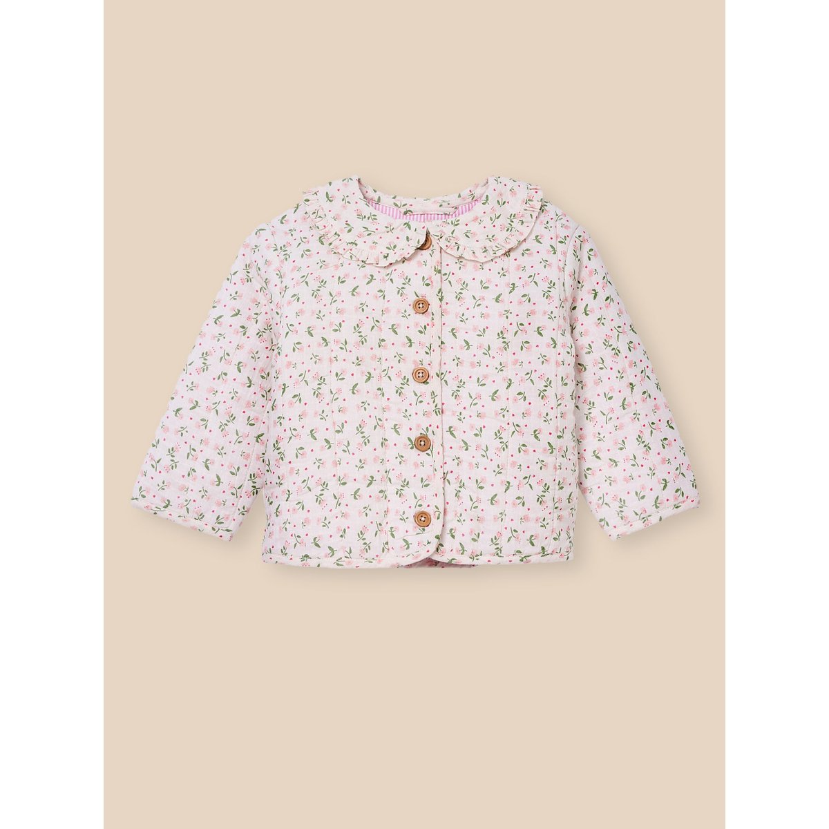 Veste boutis en seersucker imprimé camelia, CYRILLUS