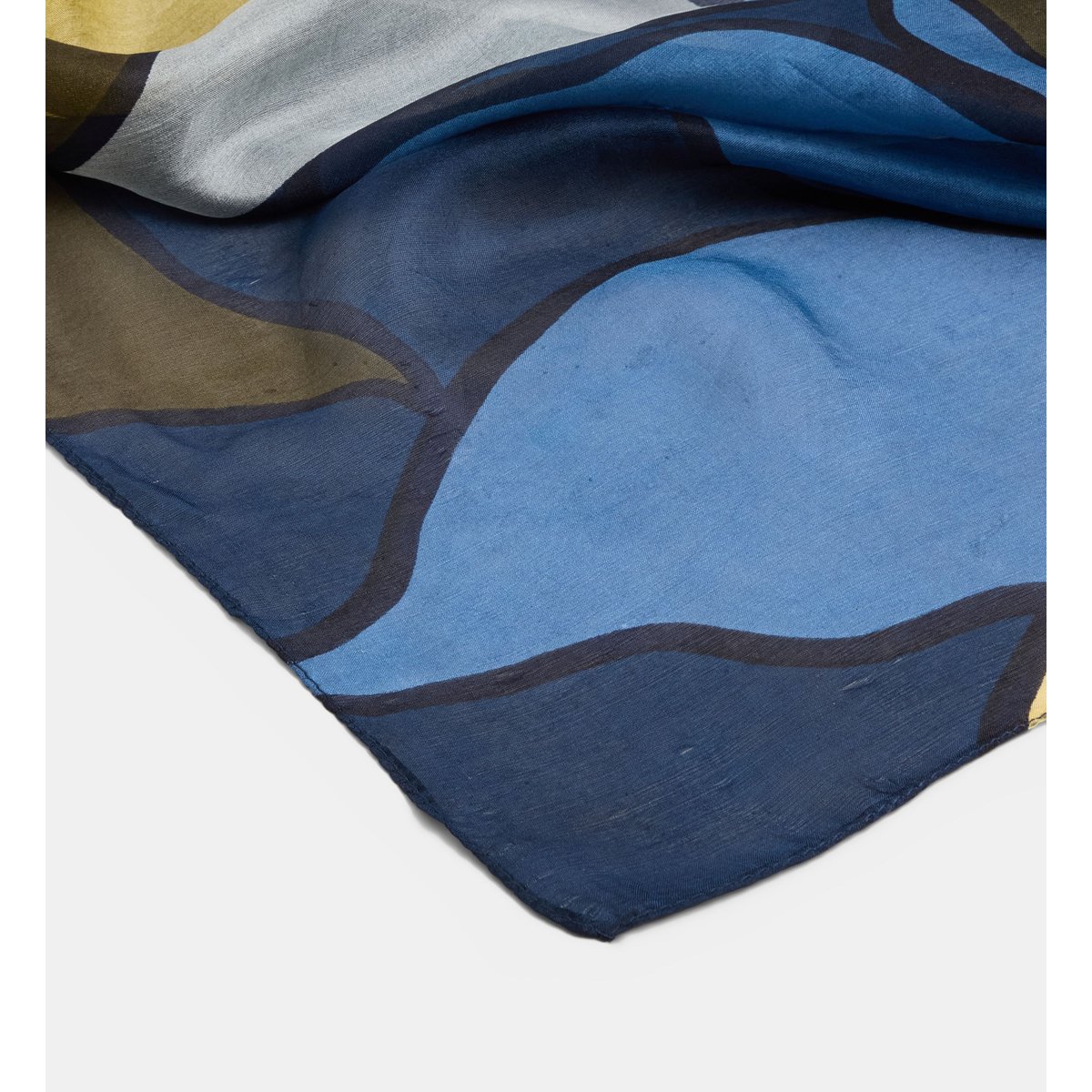 Foulard laurane fleurs bleu, GALERIES LAFAYETTE