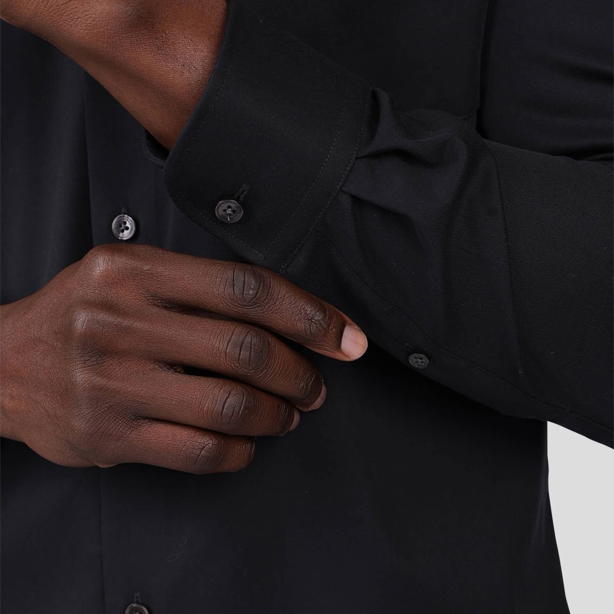 Chemise unie easy care noir, MISE AU GREEN