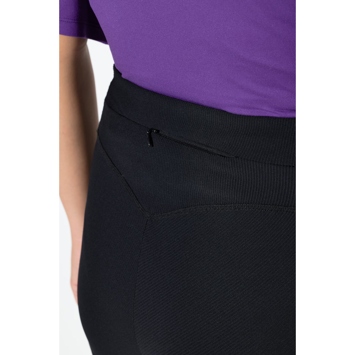 Legging technique en jersey côtelé recyclé noir, ULLA POPKEN