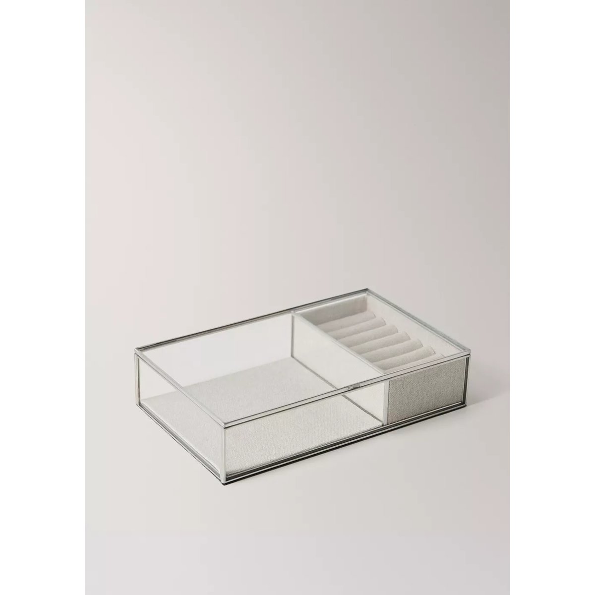 Boîte à bijoux en verre, taille moyenne écru, MANGO HOME