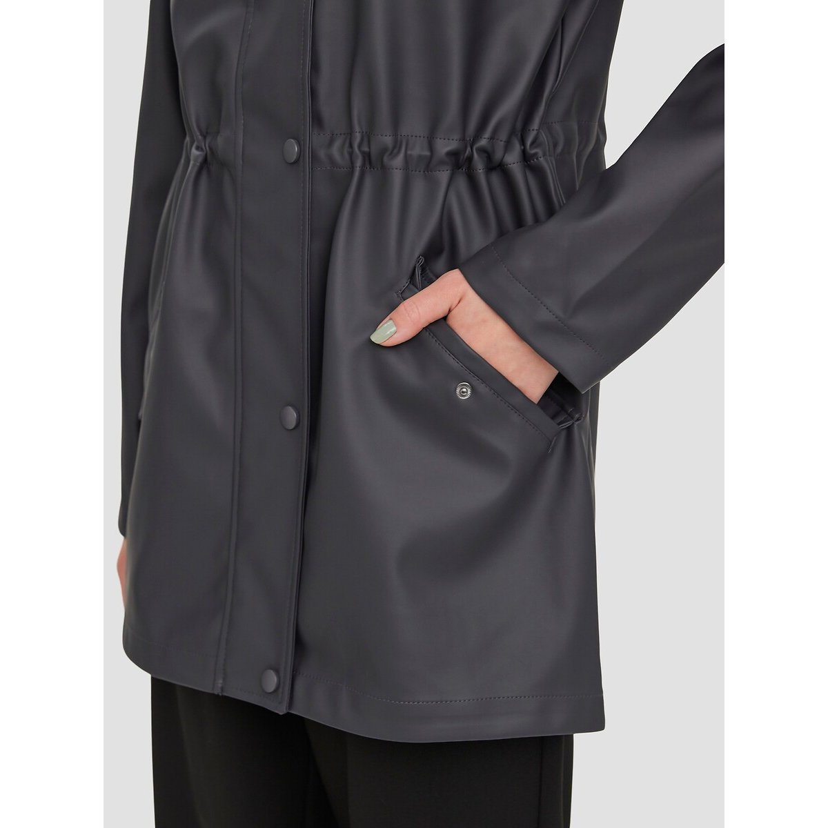 Cerata media lunghezza con cappuccio grigio, VERO MODA