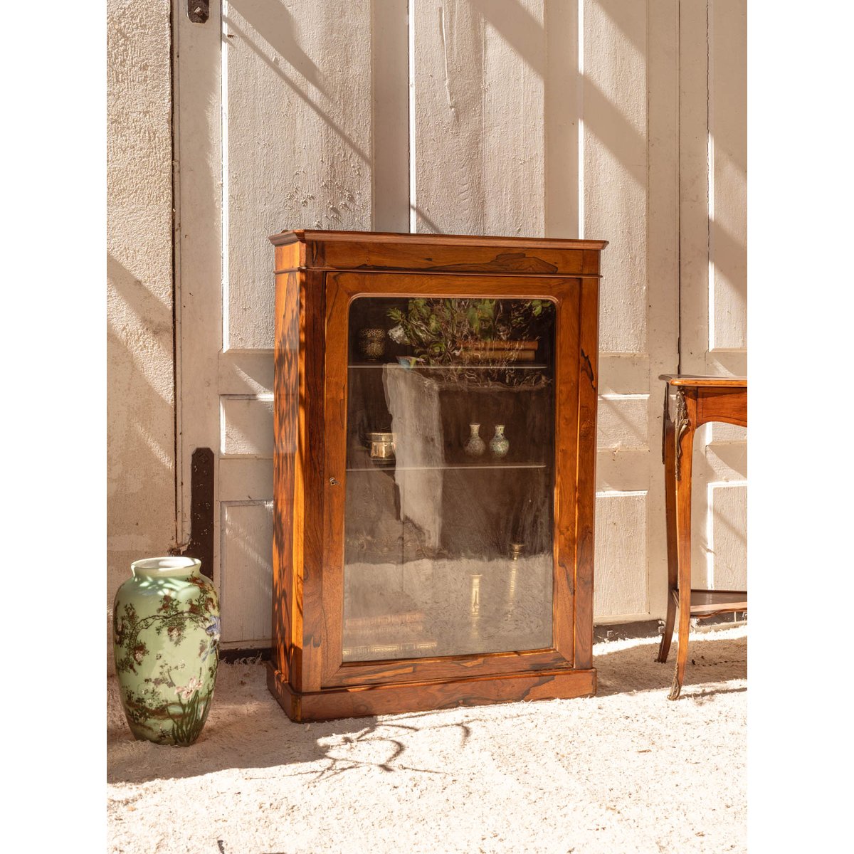 Vitrine en bois Victoria N°1302 - Bon état bois foncé, DEBONGOUT